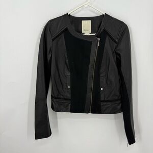 Anthropologie Elevenses black leather moto jacket 4